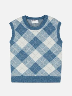 Chaleco De Punto Con Motivo De Rombos De Rita Ora