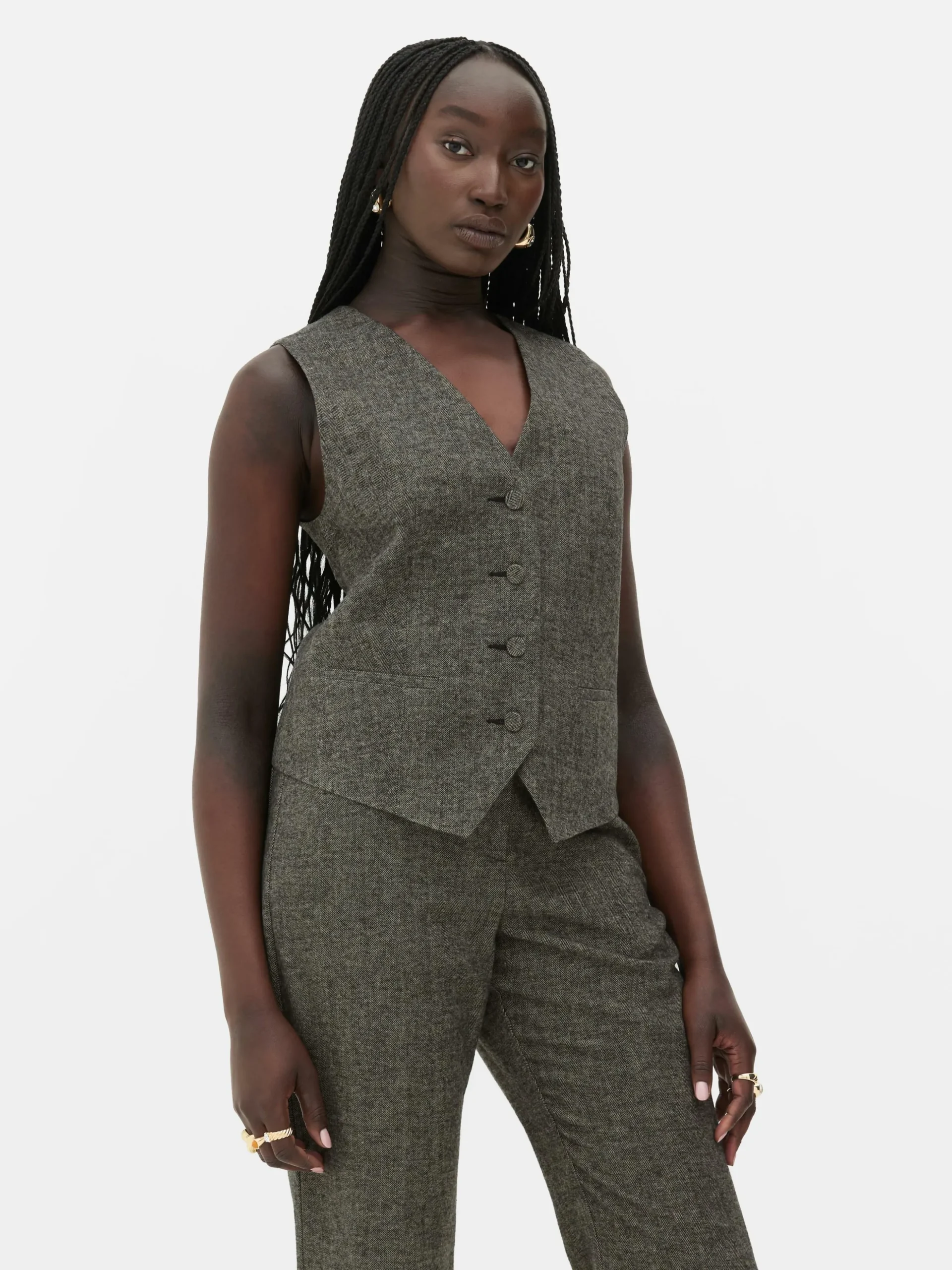 Chaleco En Tejido De Espiga De Rita Ora