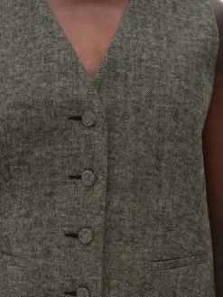 Chaleco En Tejido De Espiga De Rita Ora