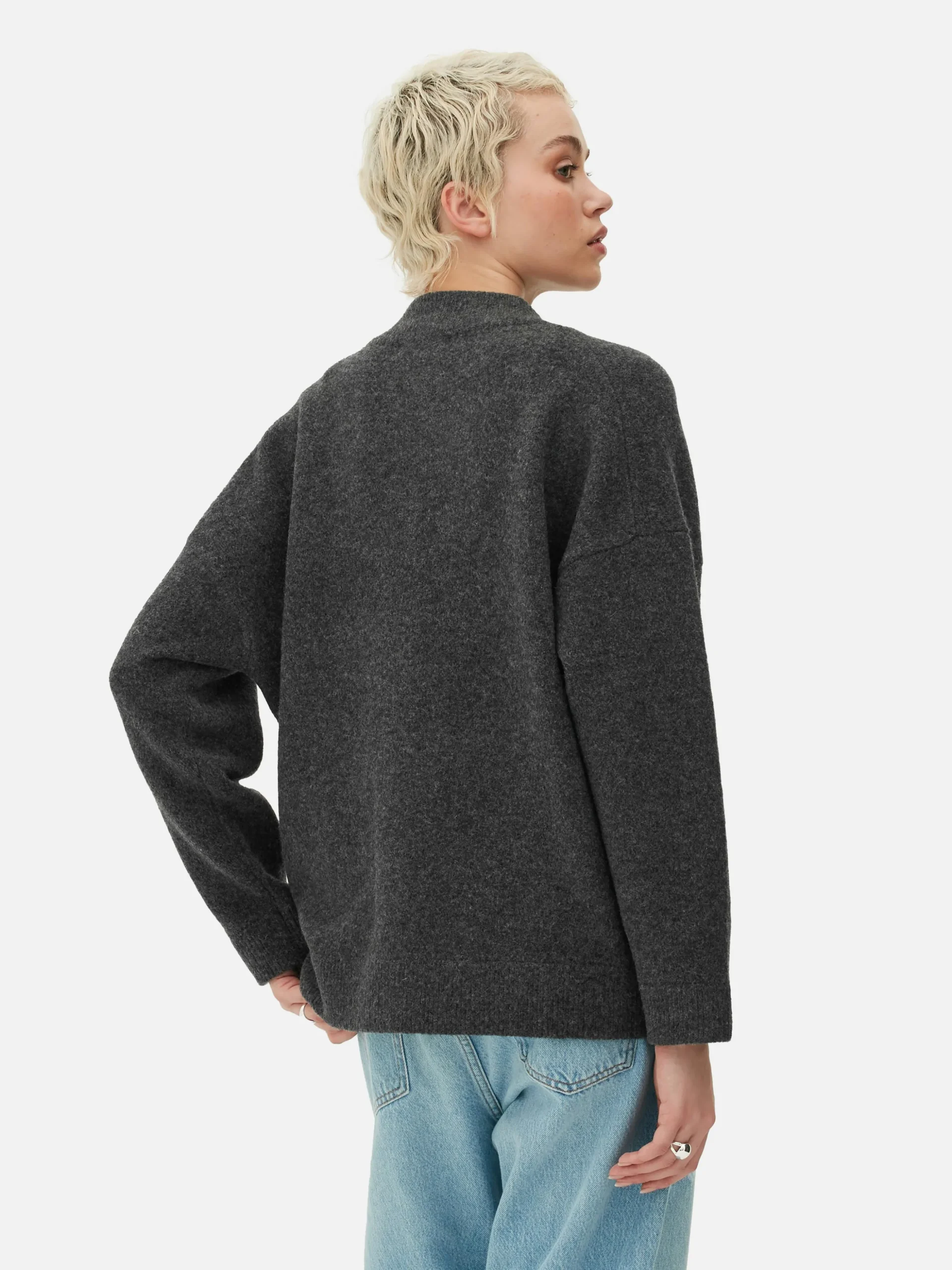 Chaqueta Bómber De Punto Extragrande