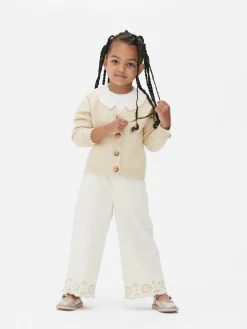 Chaqueta De Punto Con Cuello Bordado