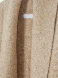 Chaqueta Larga De Punto Con Cuello Esmoquin