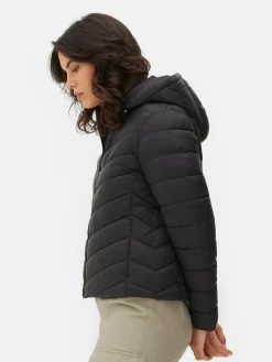 Chaqueta Ligera Acolchada Con Capucha