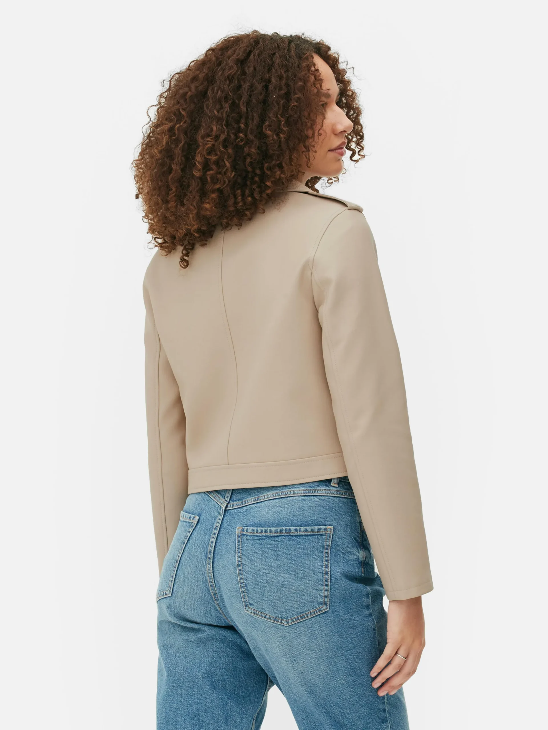 Chaqueta Motera Básica De Cuero Sintético