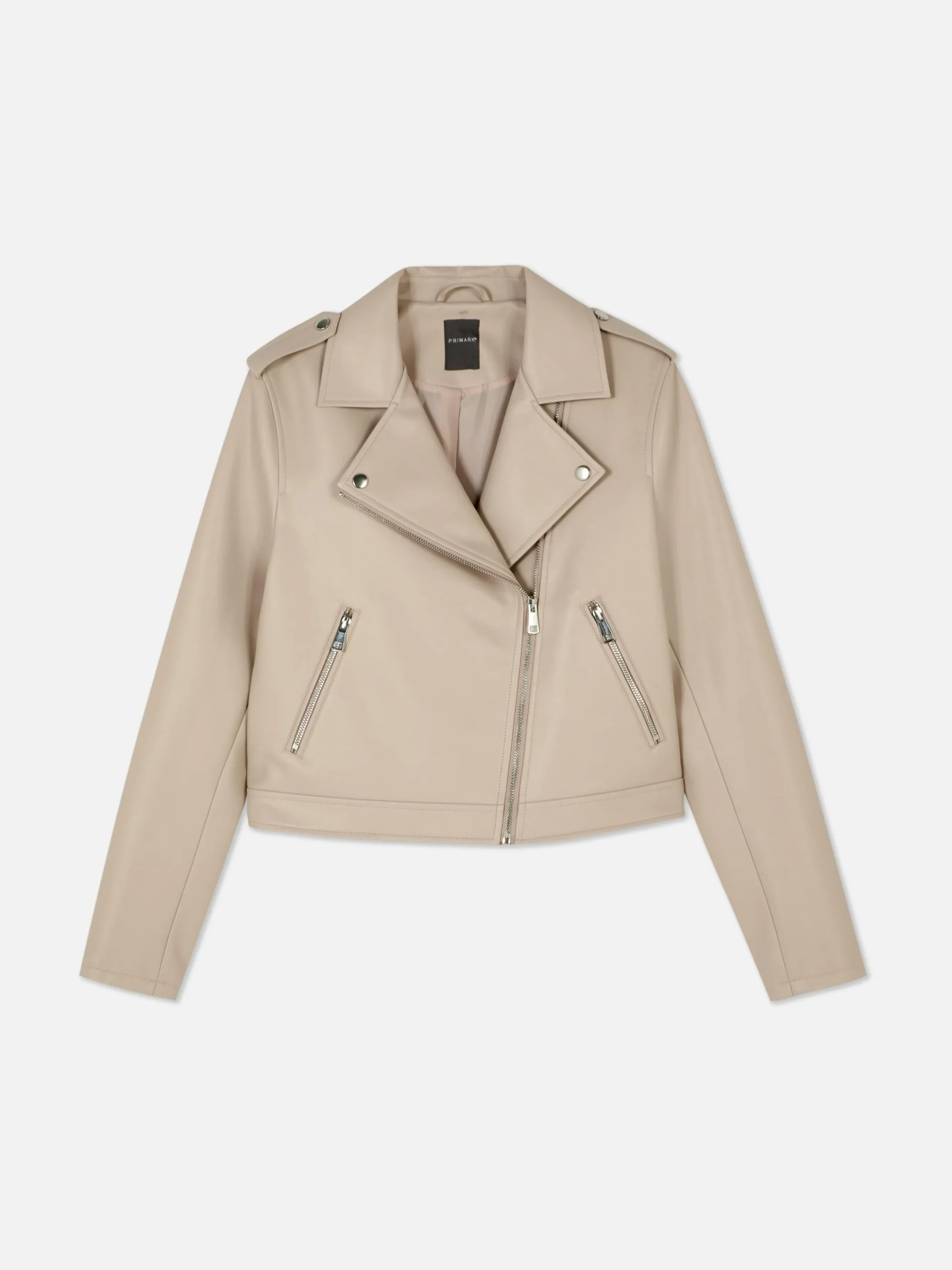 Chaqueta Motera Básica De Cuero Sintético