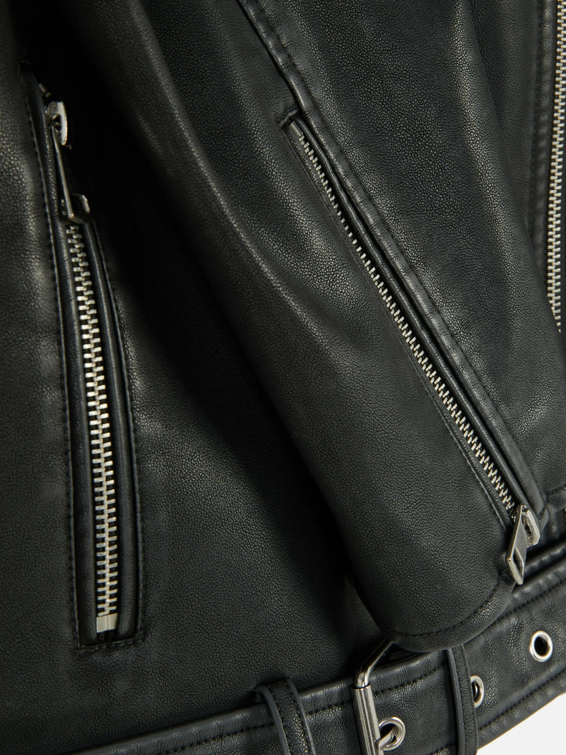 Chaqueta Motera De Piel Sintética Efecto Desgastado