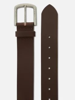 Cinturón De Piel Con Hebilla Cuadrada