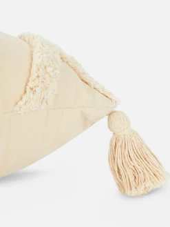 Cojín Cuadrado Y Mullido Con Borlas