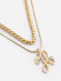 Collar Con Doble Cadena E Inicial