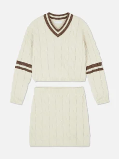 Conjunto De Falda Y Jersey De Punto De Ochos