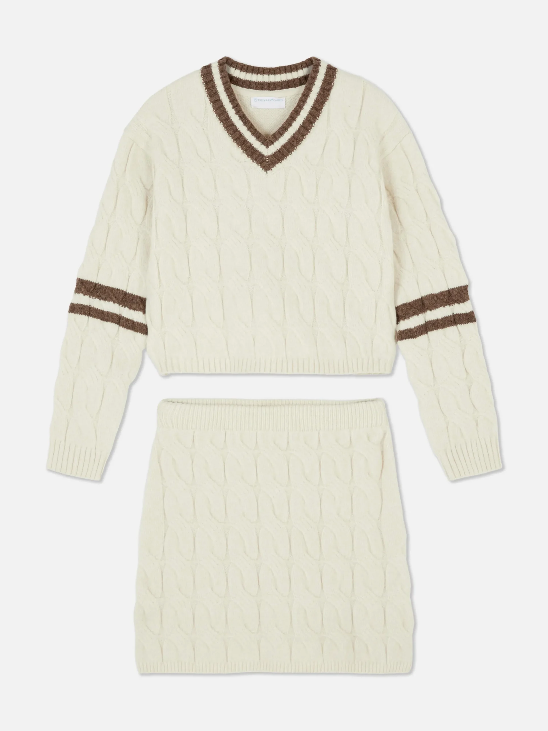 Conjunto De Falda Y Jersey De Punto De Ochos