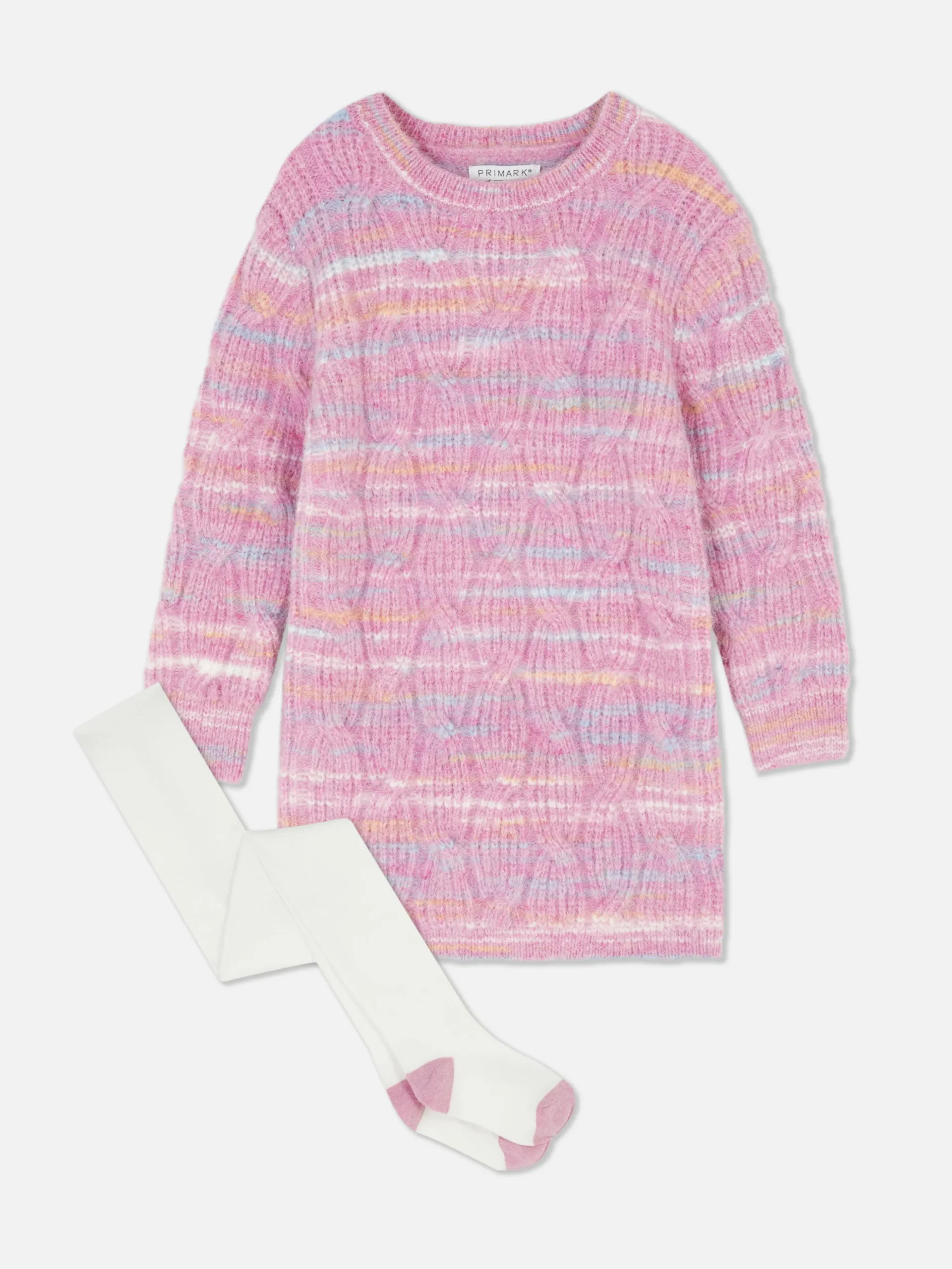 Conjunto De Vestido Y Leotardos De Punto De Ochos