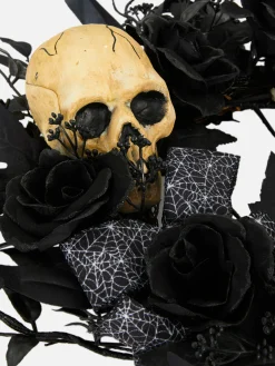 Corona De Rosas Y Calaveras De Halloween
