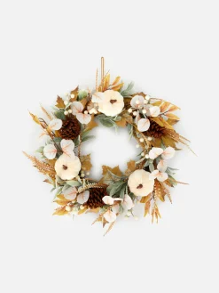 Corona Otoñal Con Follaje Artificial