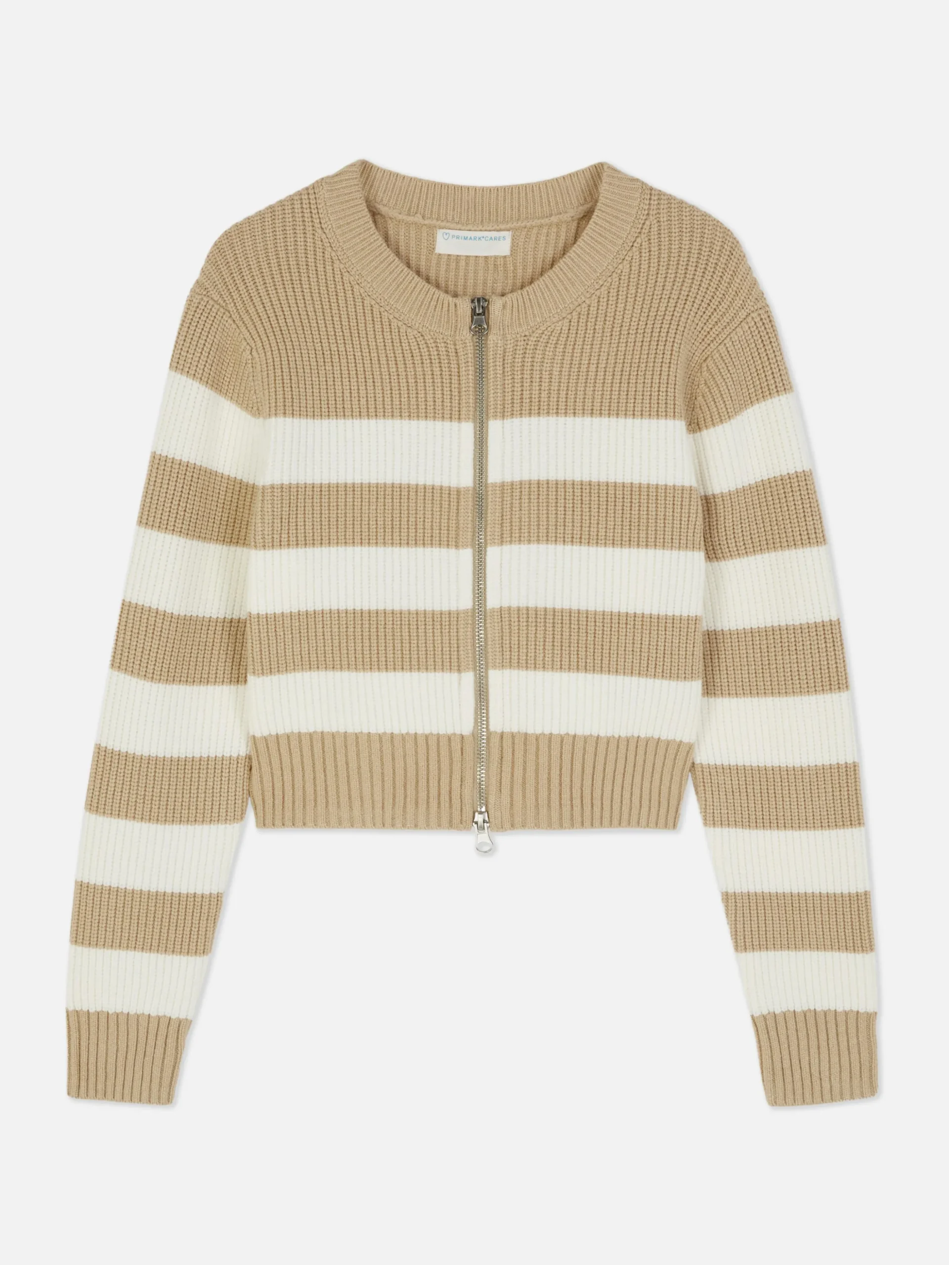 Cárdigan A Rayas Con Cremallera Bidireccional