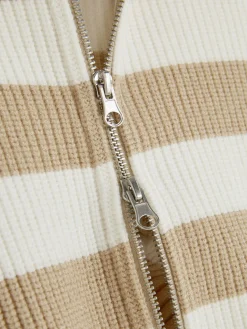 Cárdigan A Rayas Con Cremallera Bidireccional