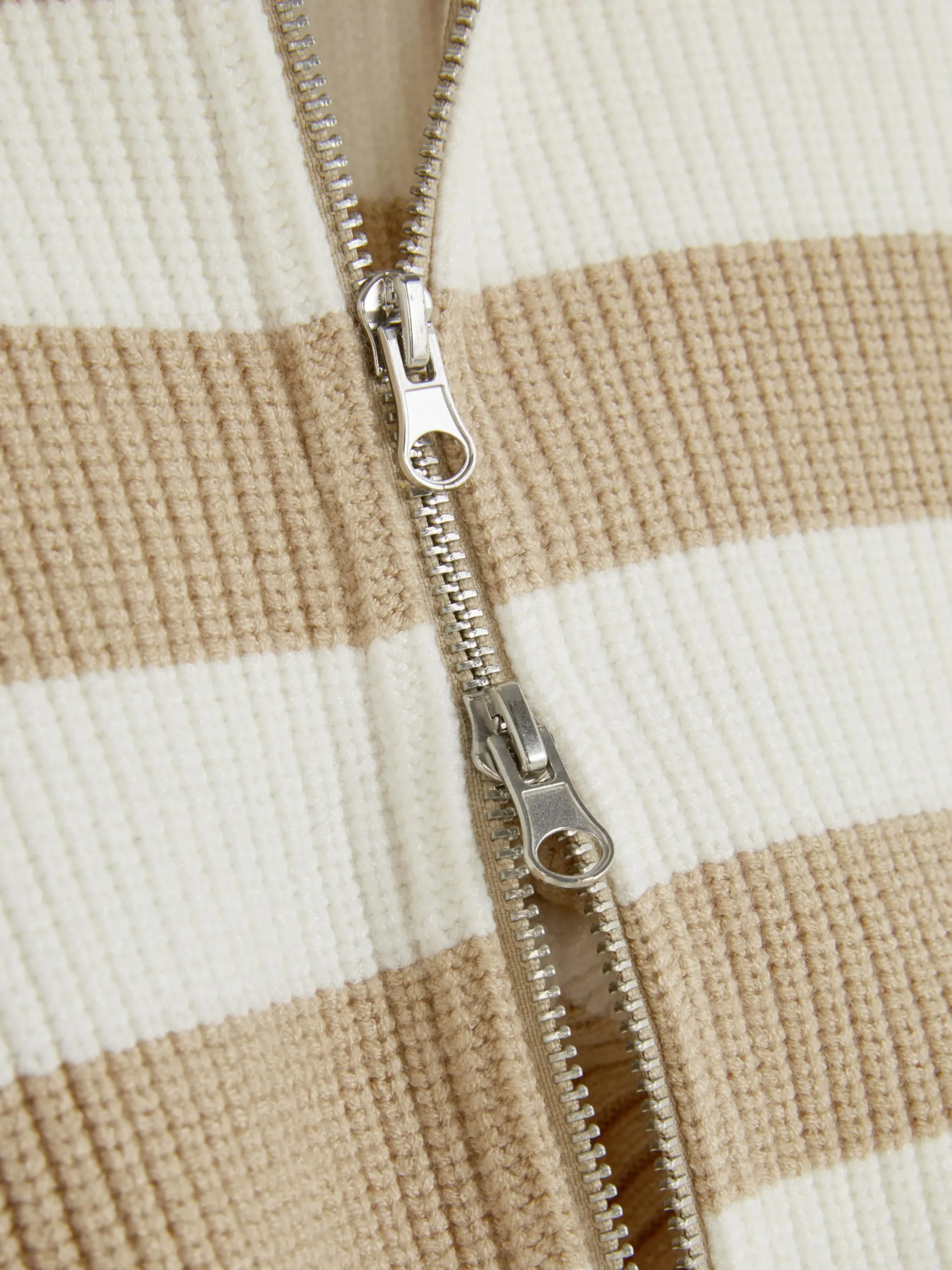 Cárdigan A Rayas Con Cremallera Bidireccional