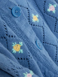 Cárdigan Bordado Con Cuello De Pico