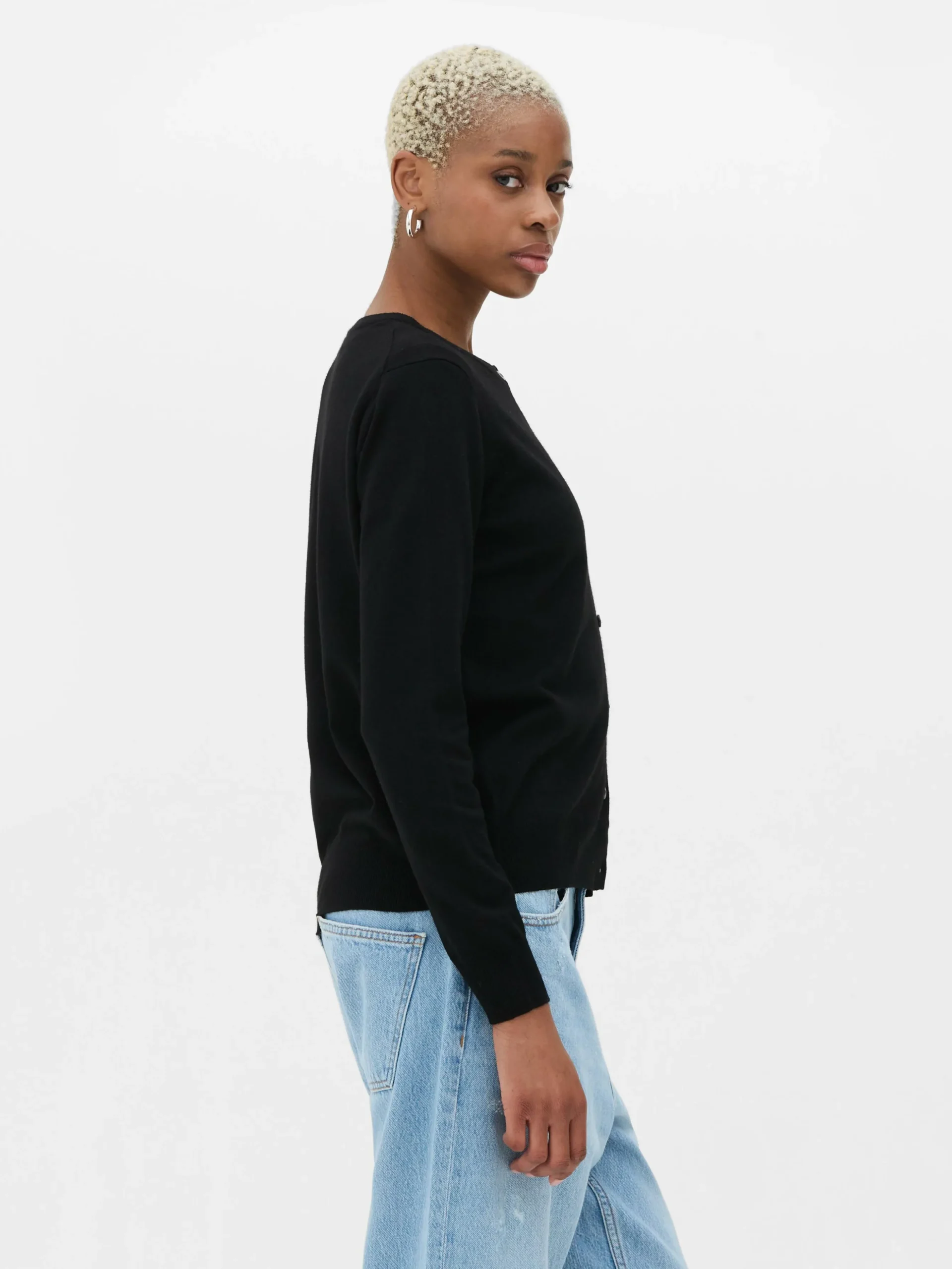 Cárdigan Clásico De Cuello Redondo