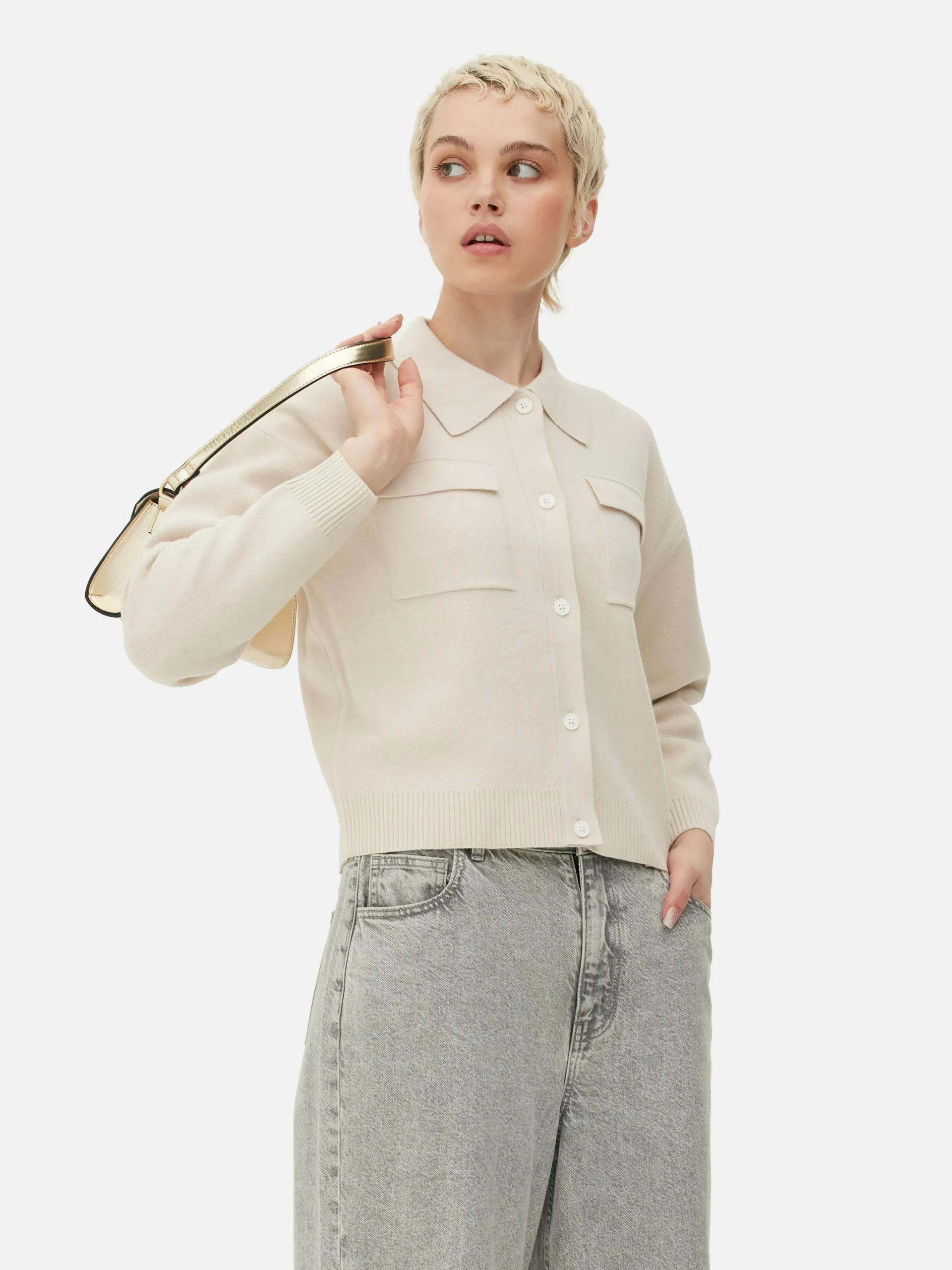 Cárdigan Con Botones Y Con Cuello