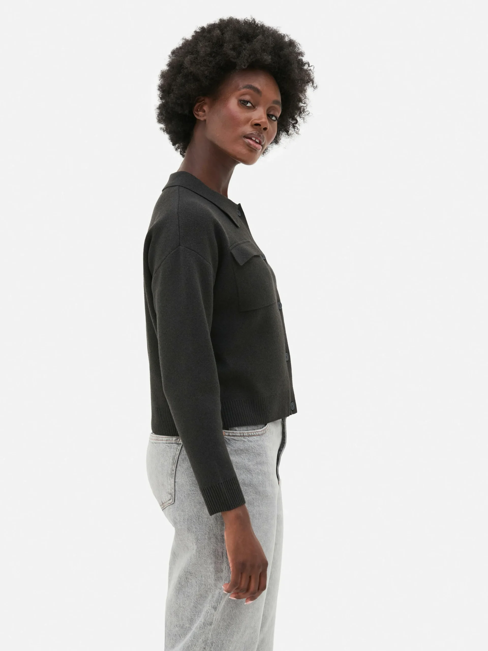 Cárdigan Con Botones Y Con Cuello