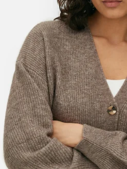 Cárdigan Con Cuello De Pico Y Corte Holgado