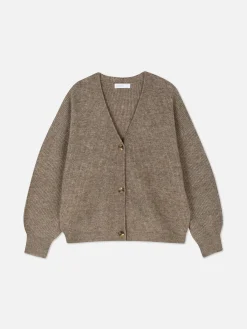 Cárdigan Con Cuello De Pico Y Corte Holgado