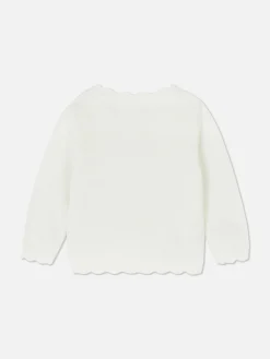 Cárdigan Con Ribete Festoneado