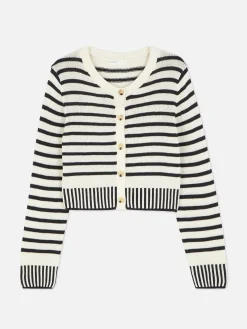 Cárdigan Corto A Rayas