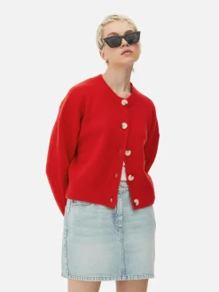 Cárdigan De Cuello Redondo Con Botones