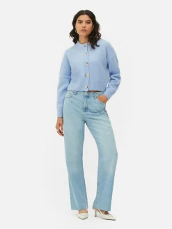 Cárdigan De Cuello Redondo Con Botones