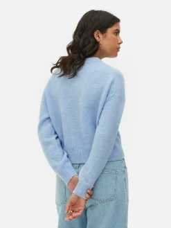 Cárdigan De Cuello Redondo Con Botones