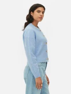 Cárdigan De Cuello Redondo Con Botones