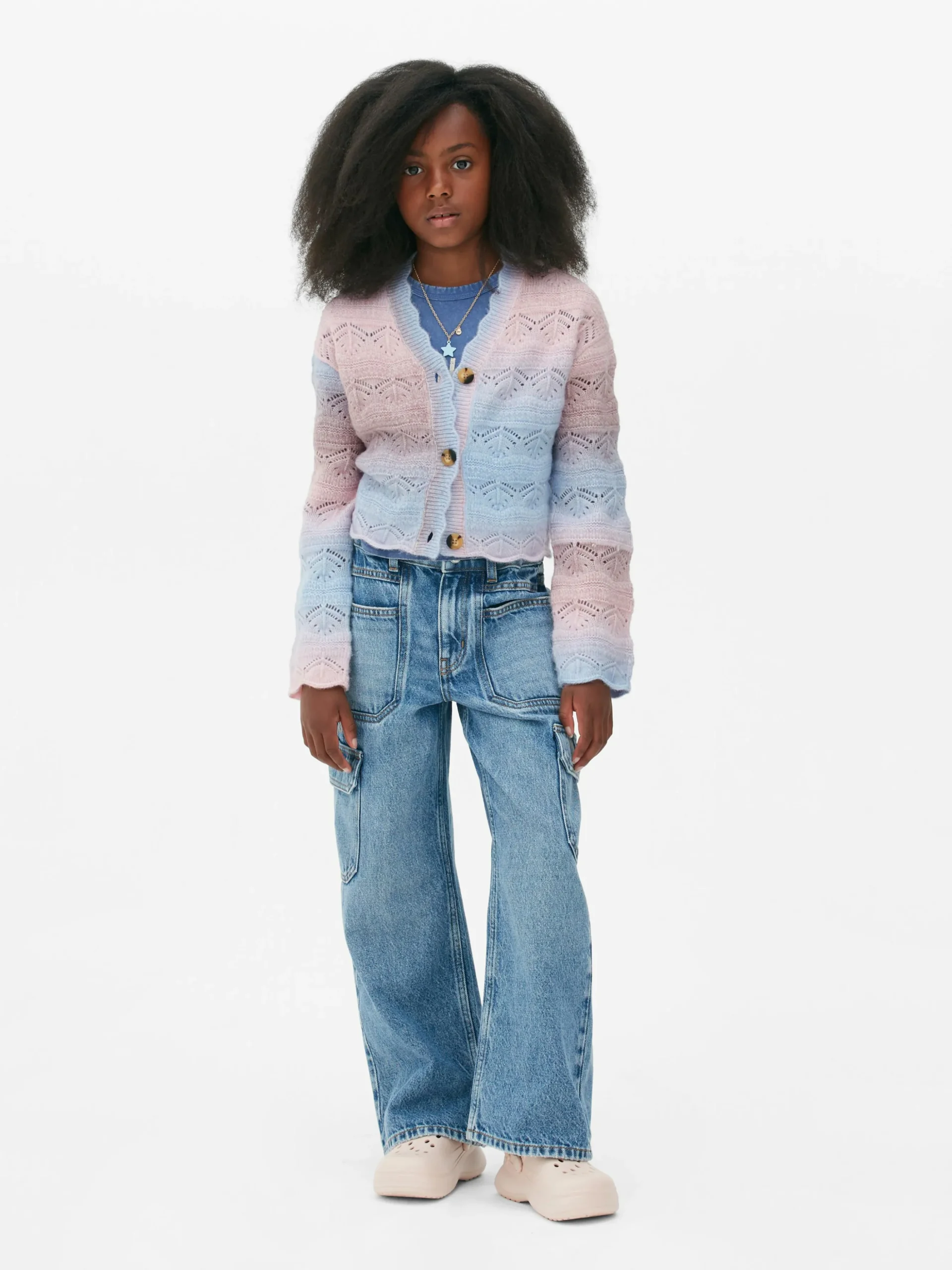 Cárdigan De Pointelle De Efecto Degradado