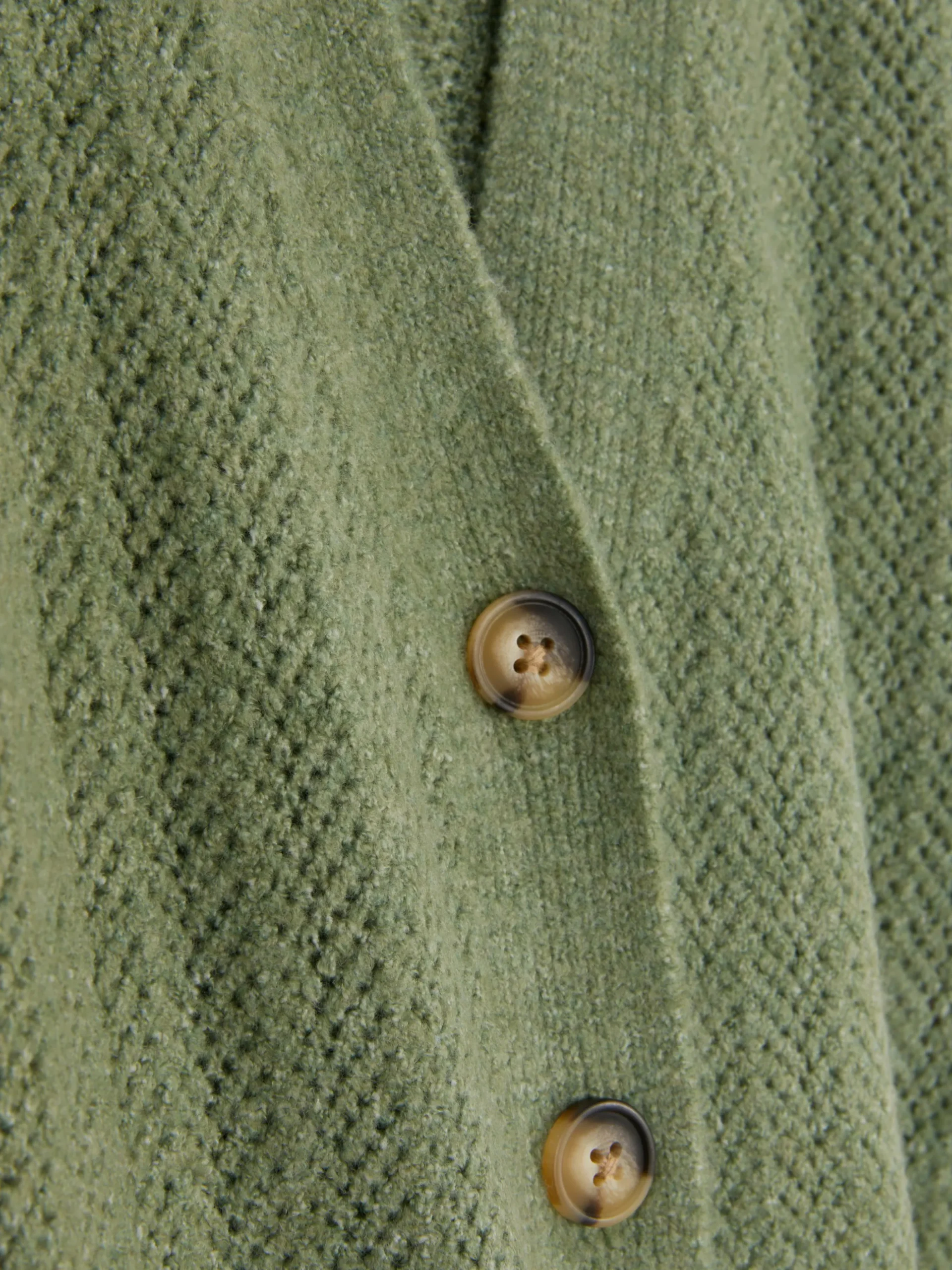 Cárdigan De Punto Calado Con Cuello De Pico