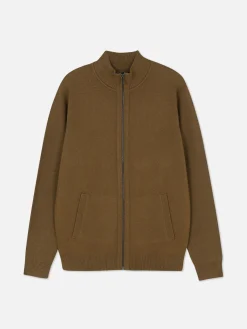 Cárdigan De Punto Con Cremallera