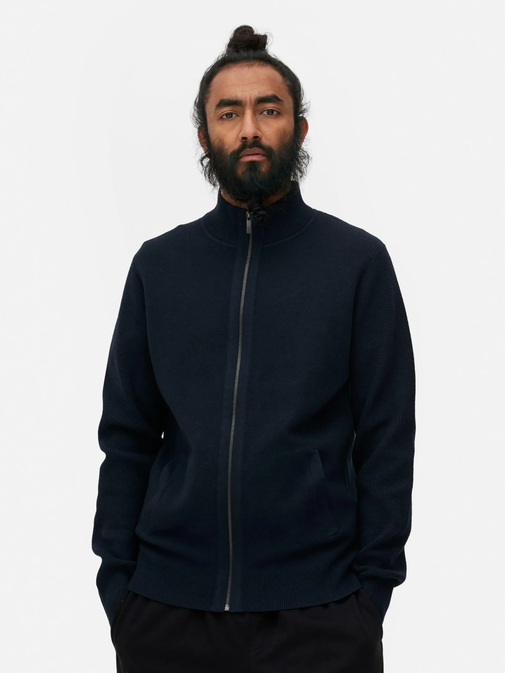 Cárdigan De Punto Con Cremallera