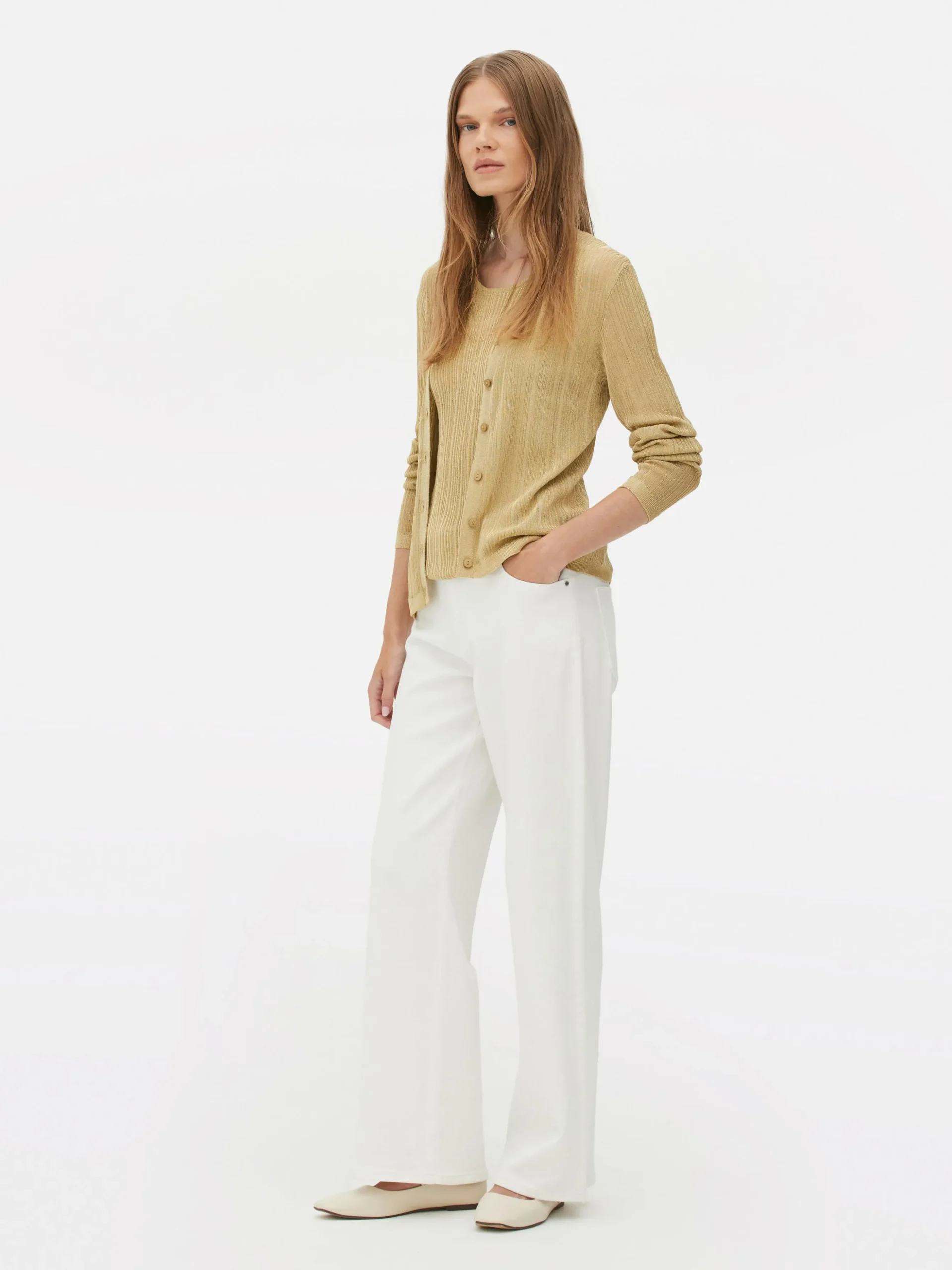 Cárdigan De Punto Con Cuello De Pico De The Edit