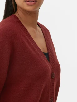 Cárdigan De Punto Con Cuello De Pico