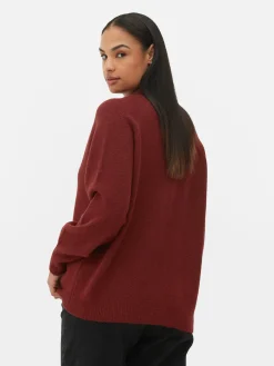 Cárdigan De Punto Con Cuello De Pico