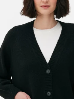 Cárdigan De Punto Con Cuello De Pico