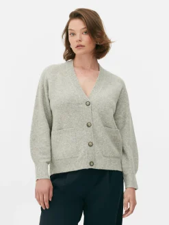 Cárdigan De Punto Con Cuello De Pico