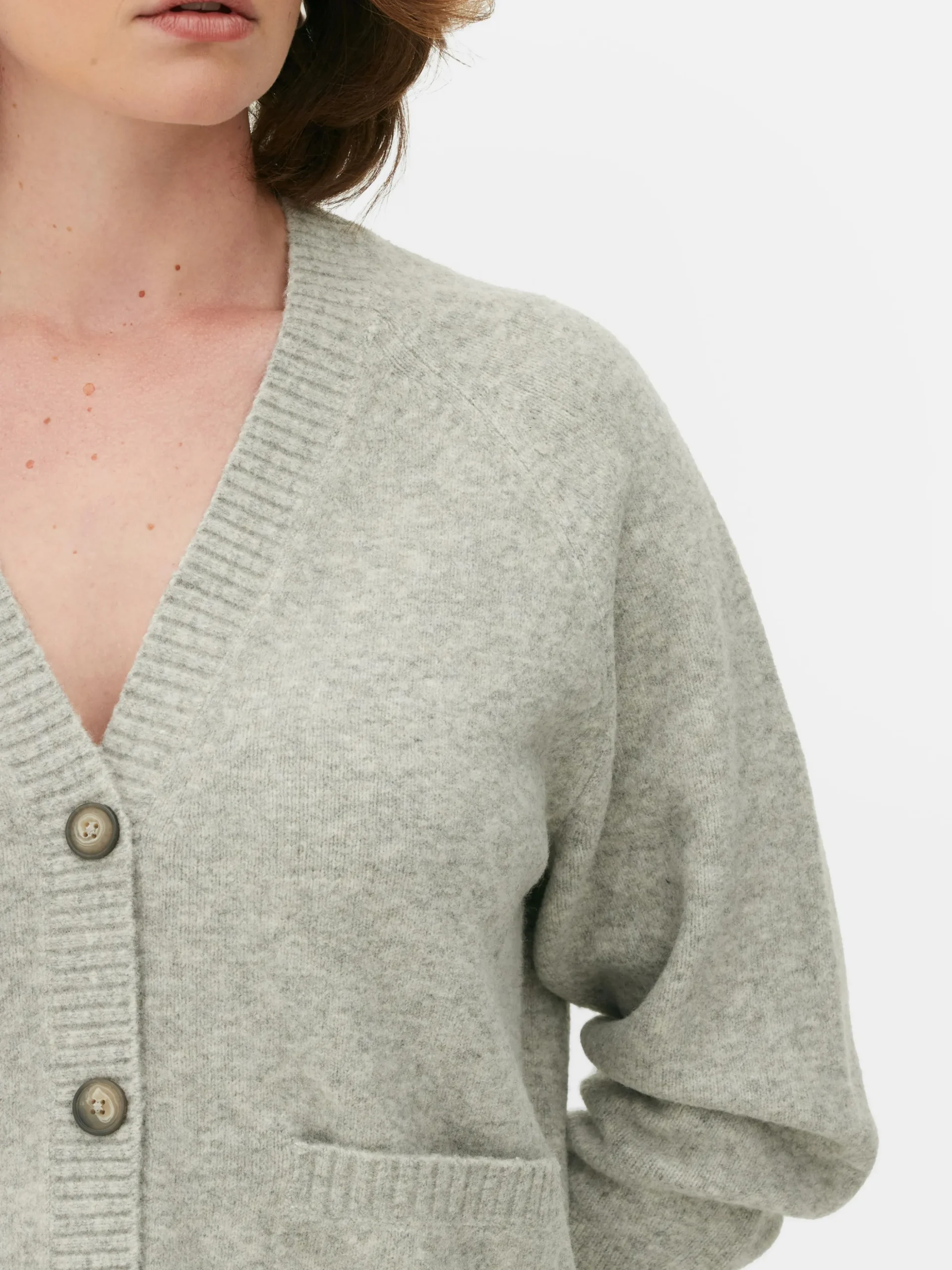 Cárdigan De Punto Con Cuello De Pico