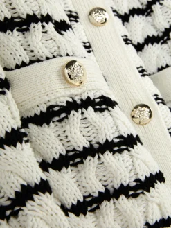 Cárdigan De Punto De Ochos A Rayas