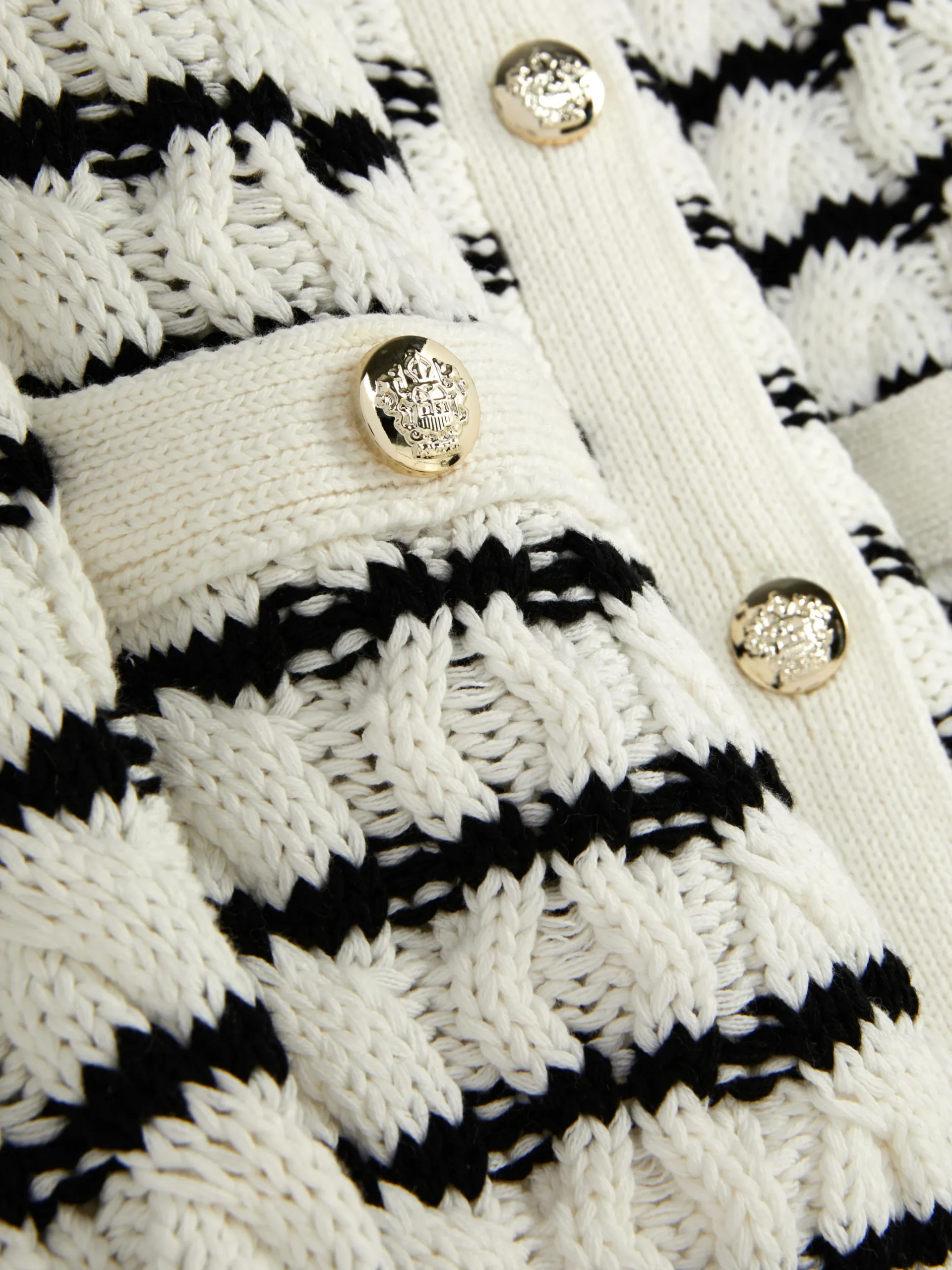 Cárdigan De Punto De Ochos A Rayas