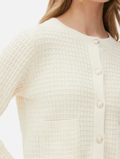 Cárdigan De Punto Gofrado