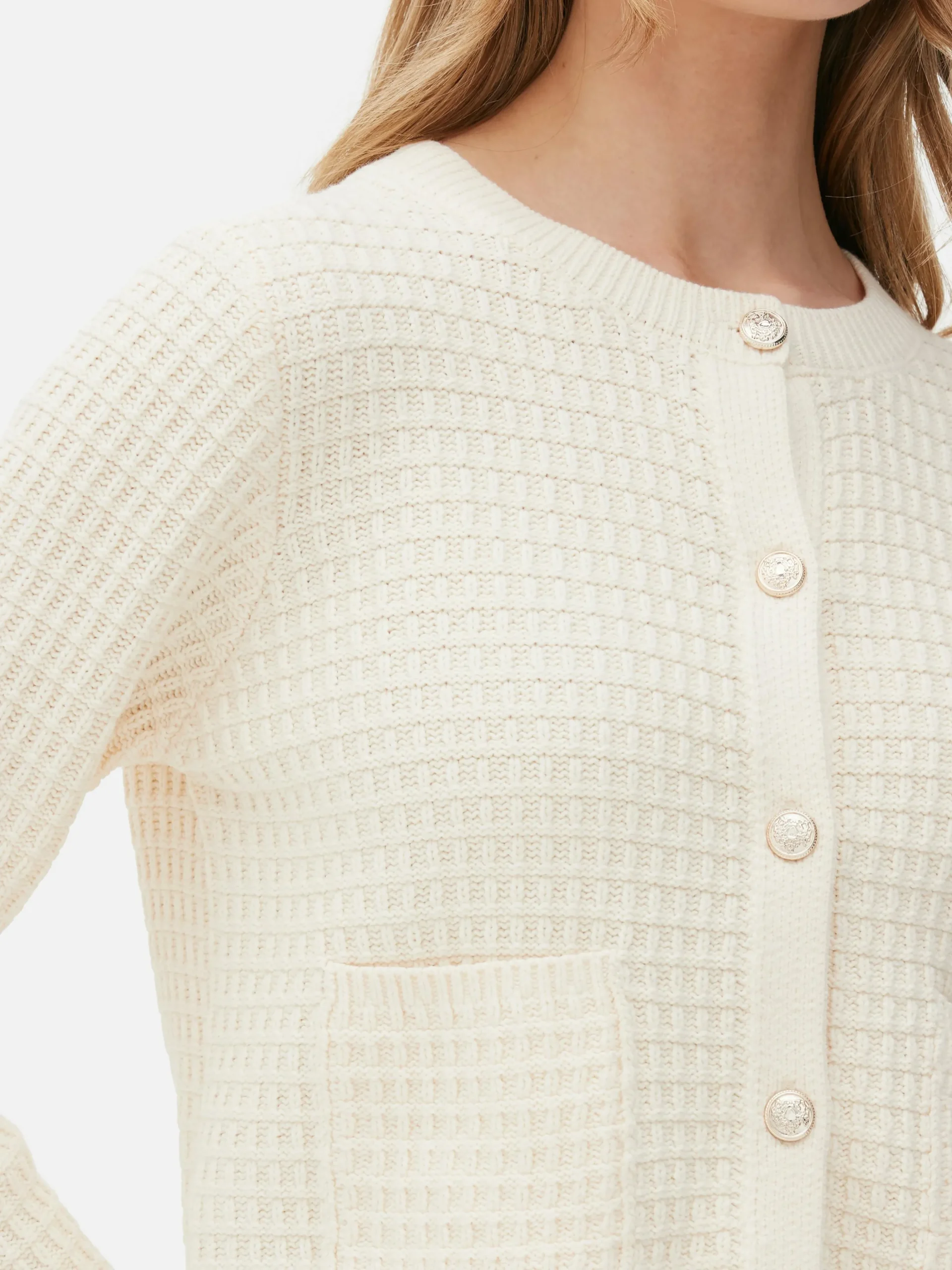 Cárdigan De Punto Gofrado