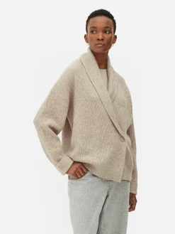 Cárdigan Drapeado Con Botones De Estilo Chal