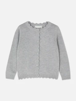 Cárdigan Festoneado Con Botones