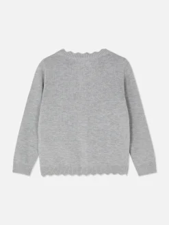 Cárdigan Festoneado Con Botones